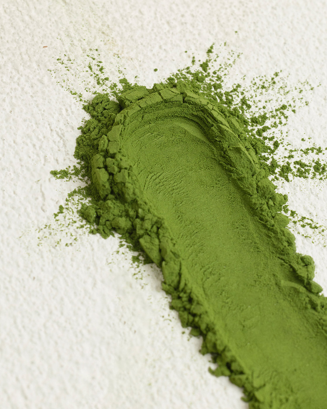 Matcha powder texture vibrant green okumidori