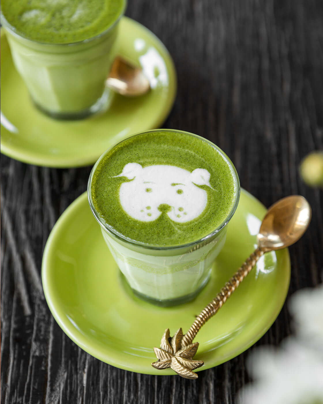 Matcha latte made with Matchakin Eco Ceremonial Matcha