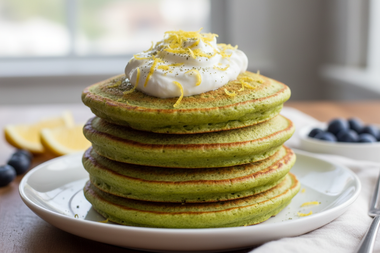 High-Protein Low-Carb Matcha Pancakes (Fluffy, Macro-Friendly, No Clumps)