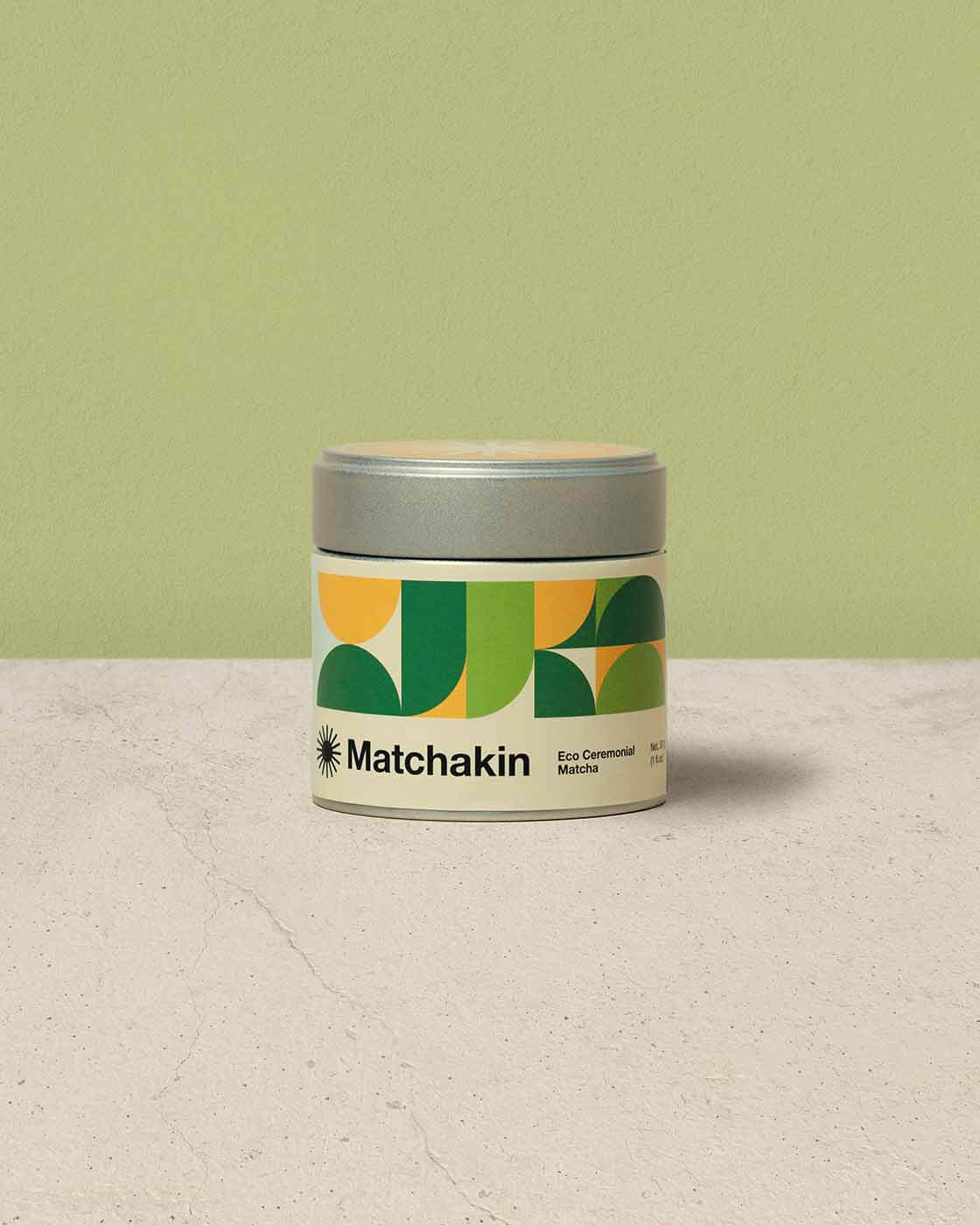 Matchakin Organic Eco Ceremonial Matcha green tea powder made in Japan, 30 grams in tins 