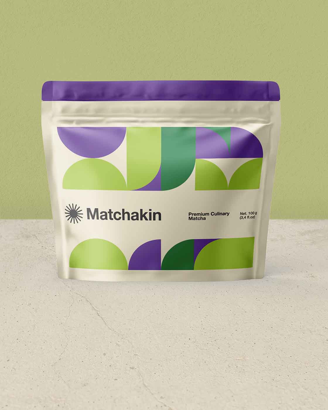 Matchakin Organic Premium Culinary Matcha, the perfect choice for baking and creative cooking, 100 grams pouch bags